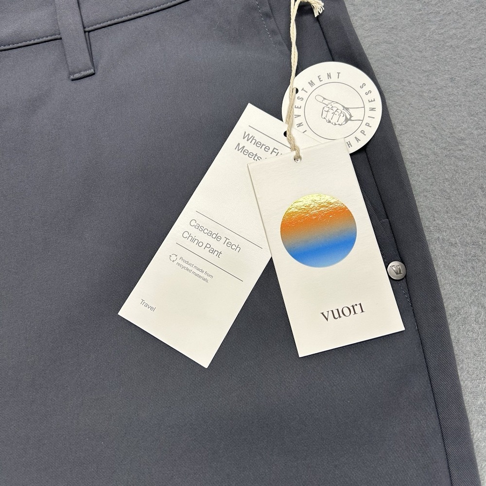 NWT Vuori Cascade Tech Chino Pant Charocoal Gray Men's Size 38 (40x30.5) - Picture 8 of 16